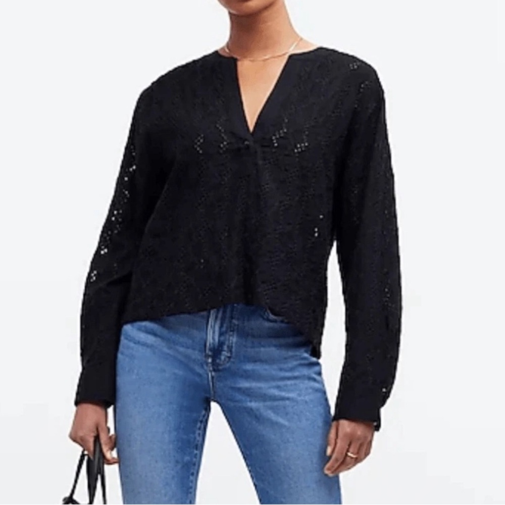 Elegant  MadEwell Black Lace Women's Top